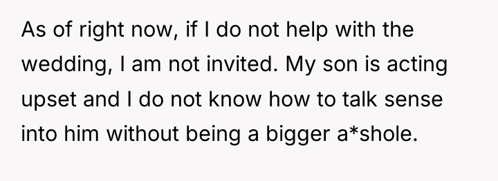 As of right now, if I do not help with...