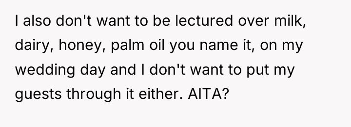I also don't want to be lectured over milk, dairy,...