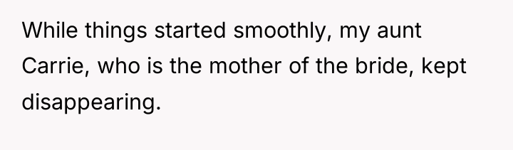 While things started smoothly, my aunt Carrie, who is the...
