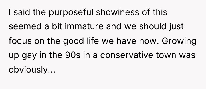 I said the purposeful showiness of this seemed a bit...