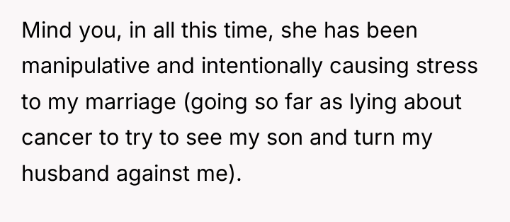 Mind you, in all this time, she has been manipulative...