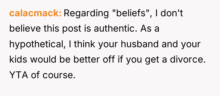 calacmack Regarding "beliefs", I don't believe this post is authentic....