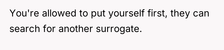 You're allowed to put yourself first, they can search for...
