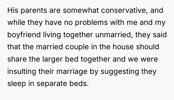 His parents are somewhat conservative, and while they have no...