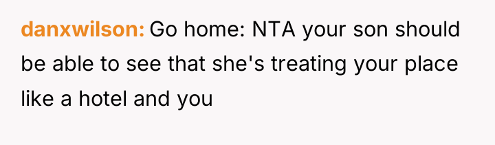 danxwilson Go home: NTA your son should be able to...
