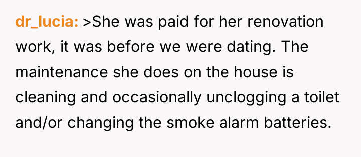 dr_lucia >She was paid for her renovation work, it was...