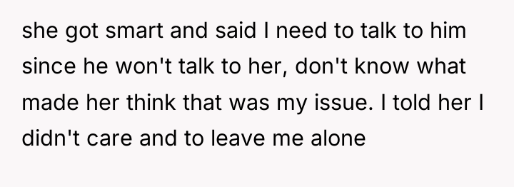 she got smart and said I need to talk to...