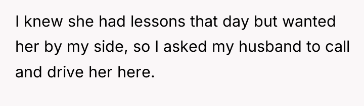 I knew she had lessons that day but wanted her...