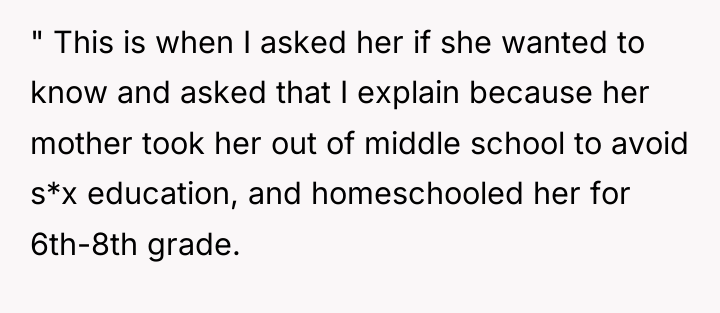 " This is when I asked her if she wanted...