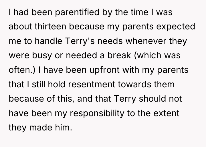 I had been parentified by the time I was about...