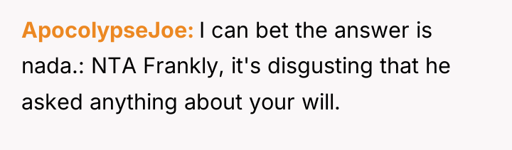 ApocolypseJoe I can bet the answer is nada.: NTA Frankly,...