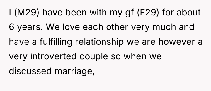I (M29) have been with my gf (F29) for about...