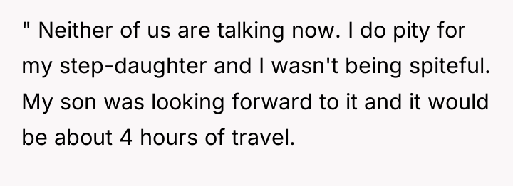 " Neither of us are talking now. I do pity...