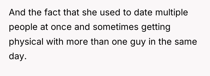 And the fact that she used to date multiple people...