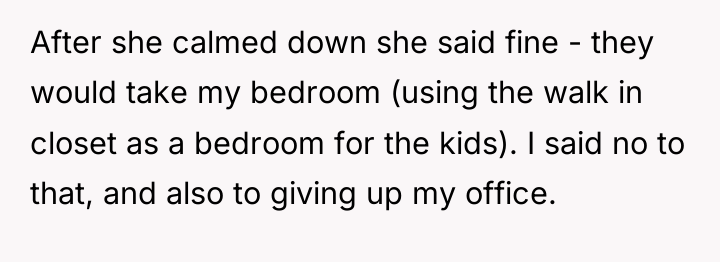 After she calmed down she said fine - they would...