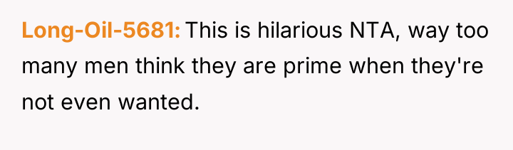 Long-Oil-5681 This is hilarious NTA, way too many men think...