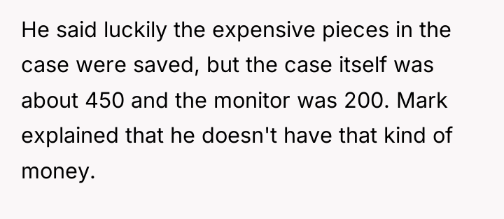 He said luckily the expensive pieces in the case were...