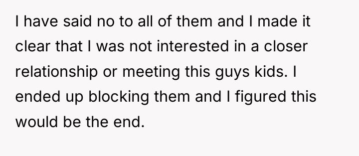I have said no to all of them and I...