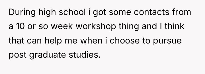 During high school i got some contacts from a 10...