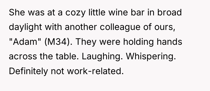 She was at a cozy little wine bar in broad...