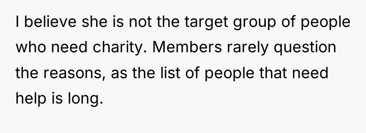 I believe she is not the target group of people...