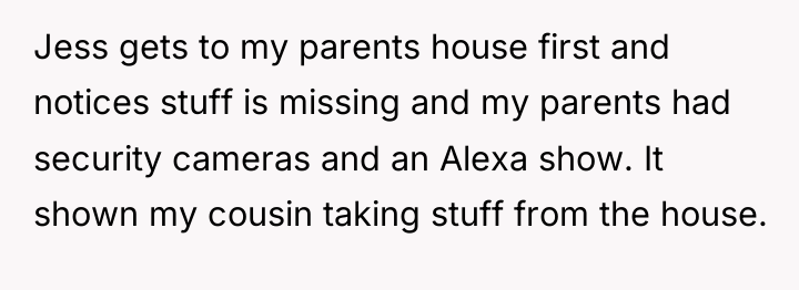 Jess gets to my parents house first and notices stuff...