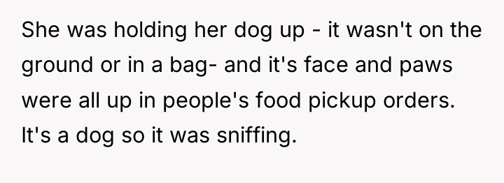 She was holding her dog up - it wasn't on...