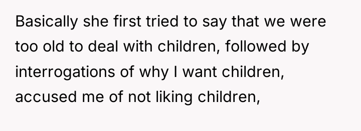 Basically she first tried to say that we were too...