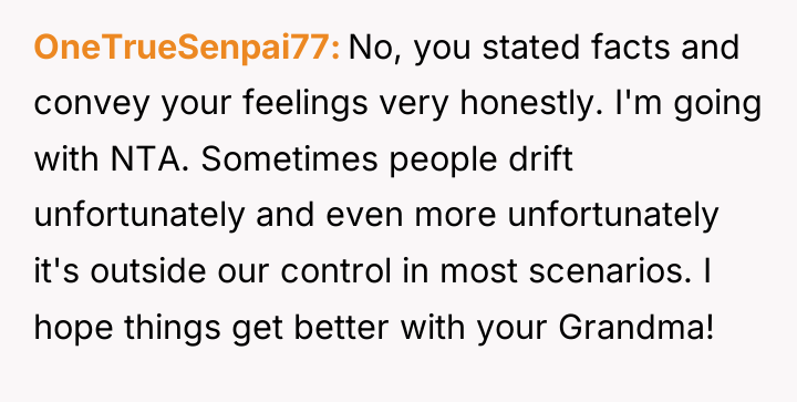 OneTrueSenpai77 No, you stated facts and convey your feelings very...