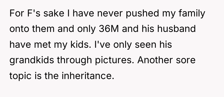 For F's sake I have never pushed my family onto...
