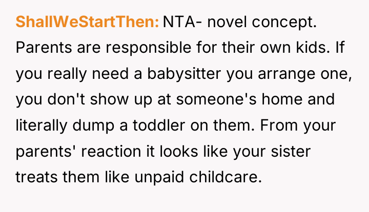 ShallWeStartThen NTA- novel concept. Parents are responsible for their own...