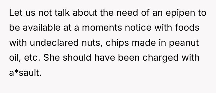 Let us not talk about the need of an epipen...