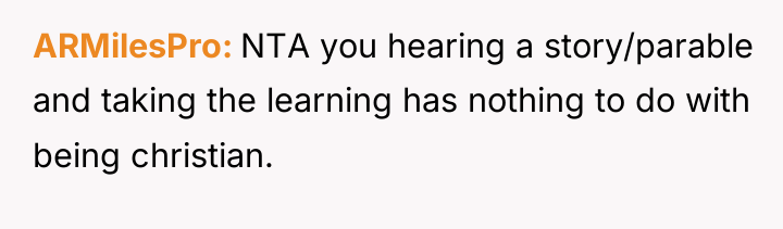 ARMilesPro NTA you hearing a story/parable and taking the learning...