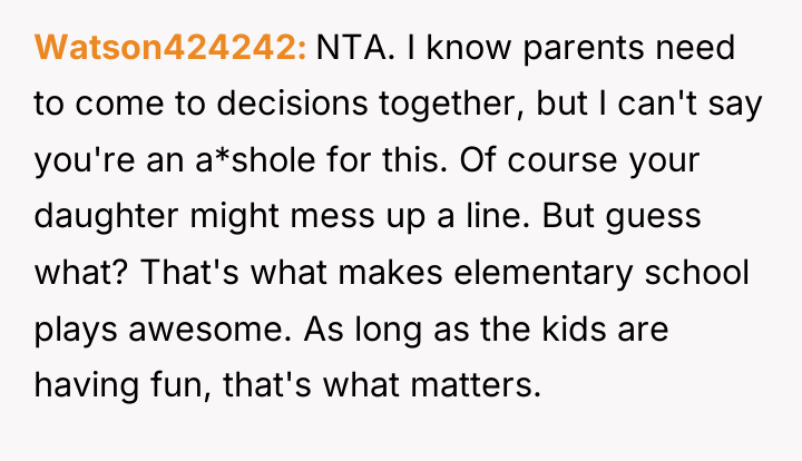 Watson424242 NTA. I know parents need to come to decisions...