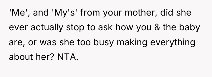 'Me', and 'My's' from your mother, did she ever actually...