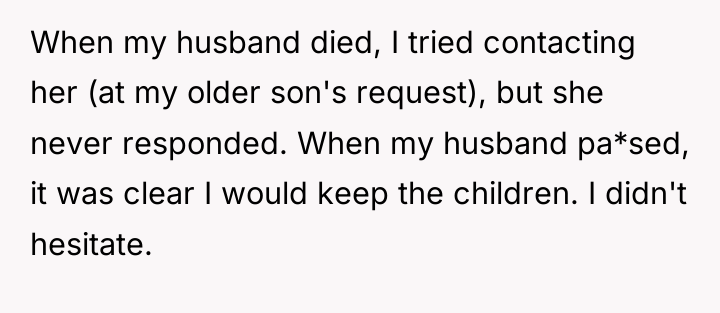 When my husband died, I tried contacting her (at my...