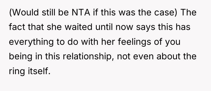 (Would still be NTA if this was the case) The...