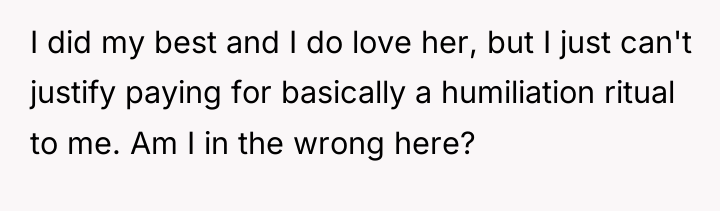I did my best and I do love her, but...