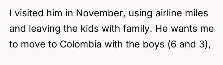 I visited him in November, using airline miles and leaving...