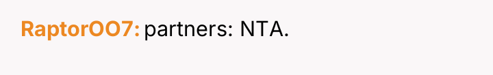 RaptorOO7 partners: NTA.