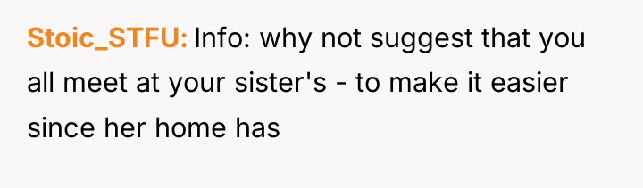 Stoic_STFU Info: why not suggest that you all meet at...