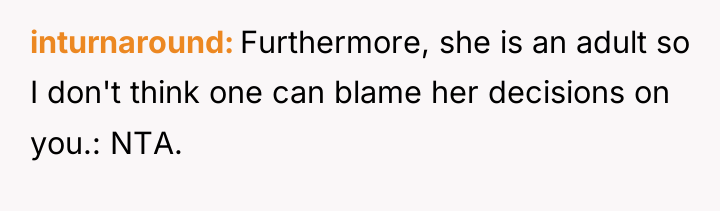 inturnaround Furthermore, she is an adult so I don't think...
