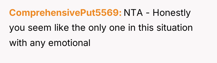 ComprehensivePut5569 NTA - Honestly you seem like the only one...