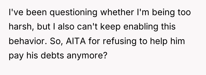 I've been questioning whether I'm being too harsh, but I...