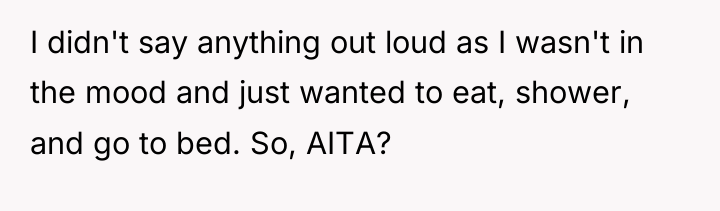 I didn't say anything out loud as I wasn't in...