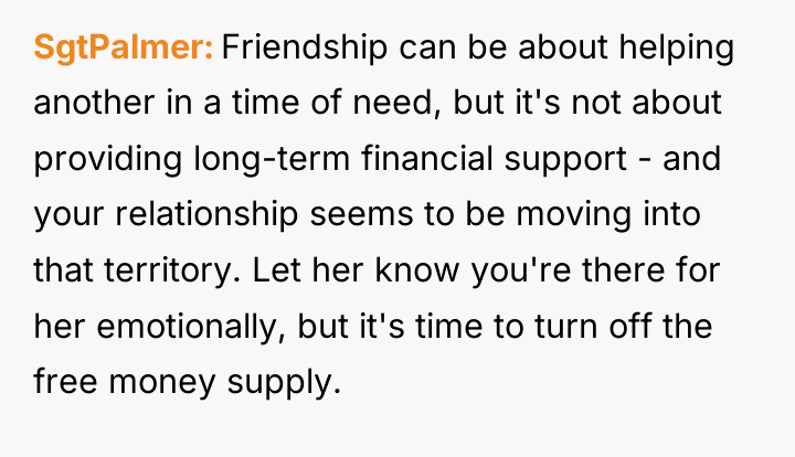 SgtPalmer Friendship can be about helping another in a time...