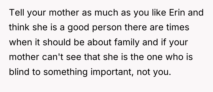 Tell your mother as much as you like Erin and...