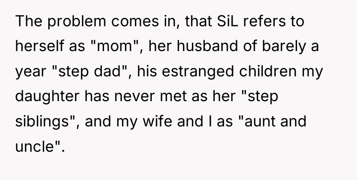 The problem comes in, that SiL refers to herself as...