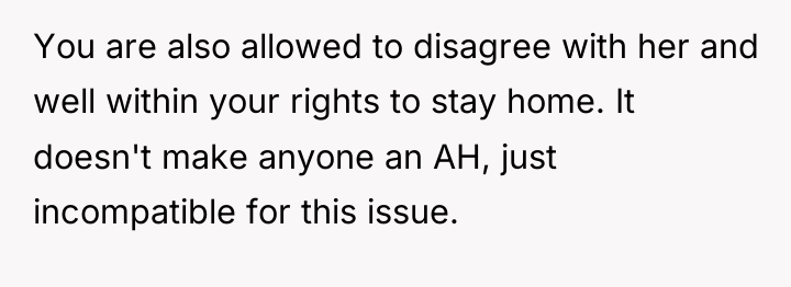 You are also allowed to disagree with her and well...