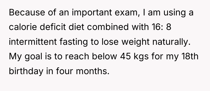 Because of an important exam, I am using a calorie...